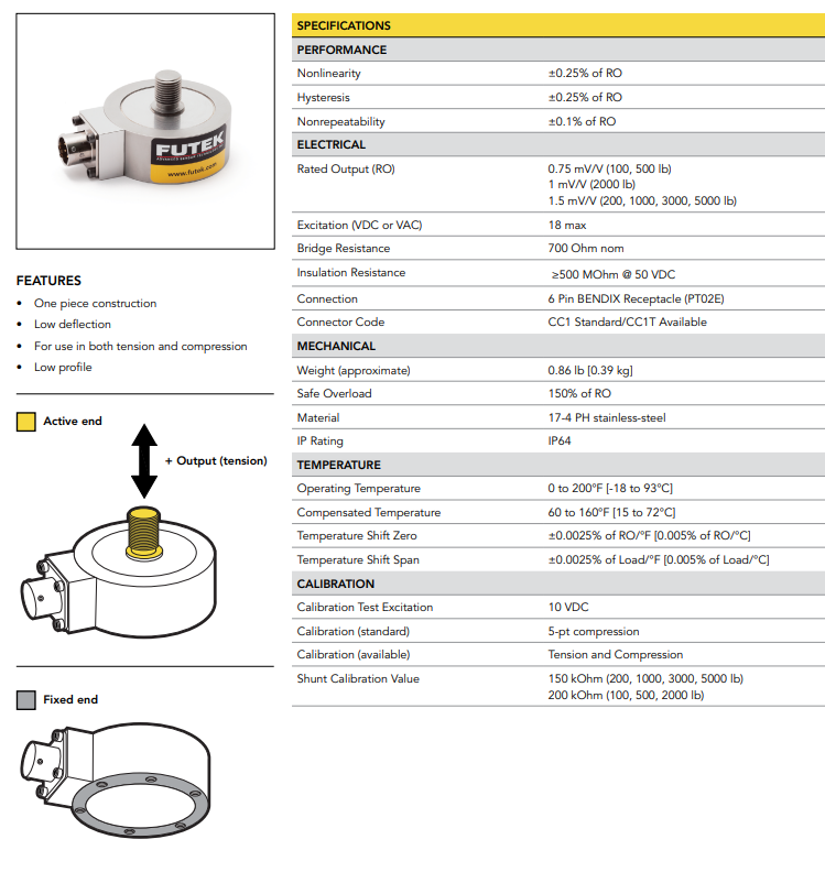 LCB500-5klb稱重傳感器